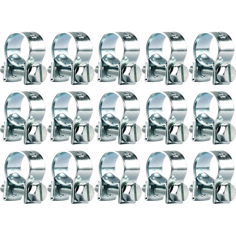 15 Pièces Collier de Serrage Acier Galvanisé 11-13mm Colliers Serrage Collier Durite Réglables pour Pince Collier Echappement Tuyau de Carburant (1/5)