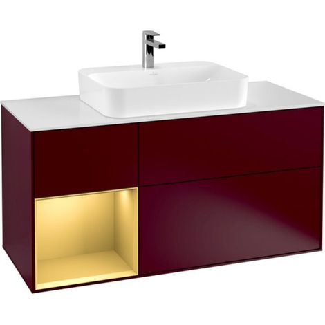 V&B Waschtischunterschrank Finion 120cm, Pl wh. m, Reg li gol m, Peo m (1/2)