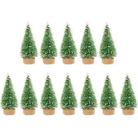 Lot de 7 mini sapins de Noël - Décoration de table et intérieur - Ornements de Noël - Mini arbres décoratifs (1/4)
