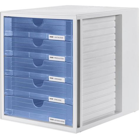HAN Systembox 1450-64 Caisson à tiroirs gris DIN A4 Nombre de tiroirs: 5 (1/4)