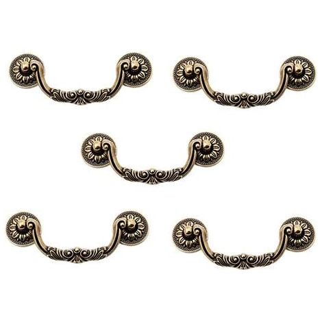 Vintage Knäufe für Türen von Möbelstücken, antikbronze, für Küchenschränke, Schränke, Kommoden 5 Stück Lochabstand 96mm (1/5)