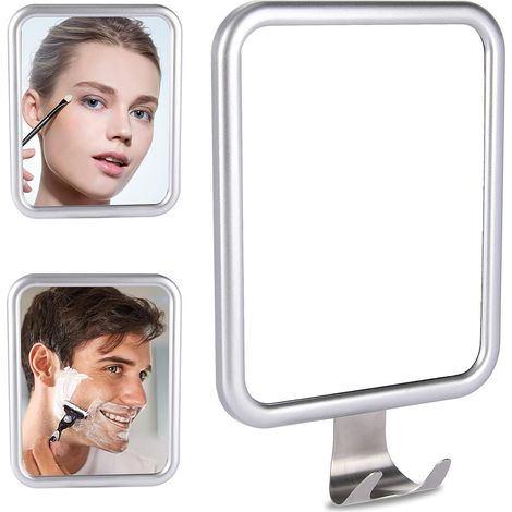 Espejo de afeitar antivaho, espejo de ducha antivaho con 4 ventosas, espejo de ducha antivaho de diseño moderno para baño.