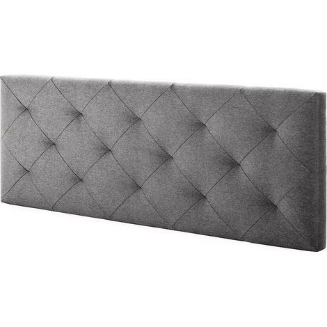 Marckonfort – Tête de lit Milano 160x60 cm – Tissu polyester gris clair – Rembourrée 8 cm d'épaisseur – Structure contreplaqué légère (1/5)