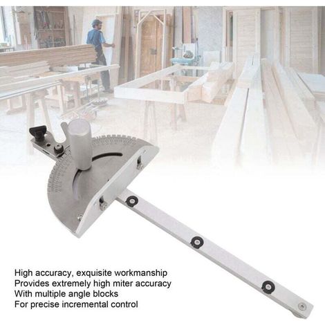 Miter Saw Gauge, High Precision, Wear-Resistant Aluminum Table Saw Gauge for Woodworking MUMU (1/4)
