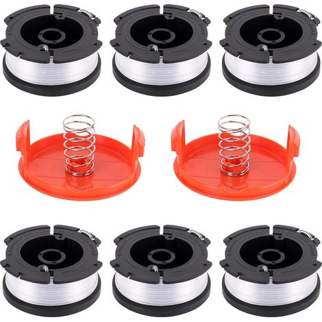 6 Pièces - Bobine Fil Coupe Bordure - Débroussailleuse - Compatible Black Et Decker AF-100 A6481 - Pour Jardin Pelouse - Noir - 9,15m x 1,65mm (1/5)