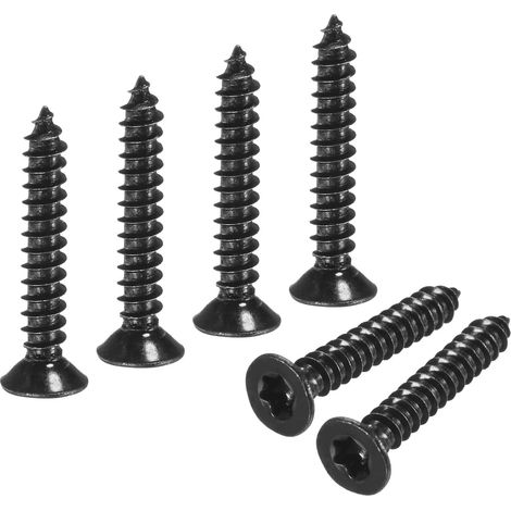 100 Pack Vis Torx M4 x 25mm Tête Plate Vis À Bois Noir (1/5)