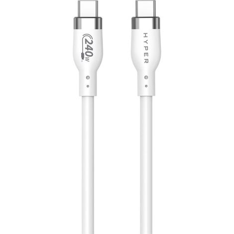 Weißes USB-C-Kabel, 24-poliger USB-C-Stecker, 2 m