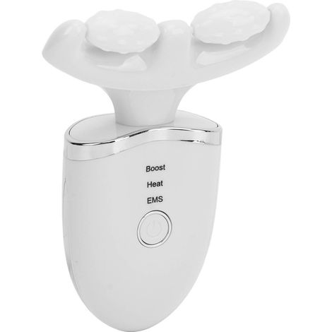 Lot de 4 Rouleau Massage Visage Anti-Rides Réducteur Double Menton Microcourant Lifting Fermeté Peau Appareil Blanchiment Blanc (1/5)