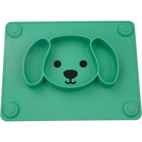 Assiette à dîner en silicone pour enfants (vert)