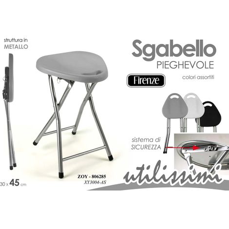 Set 10 sgabelli pieghevoli colori assortiti cm 30x45h