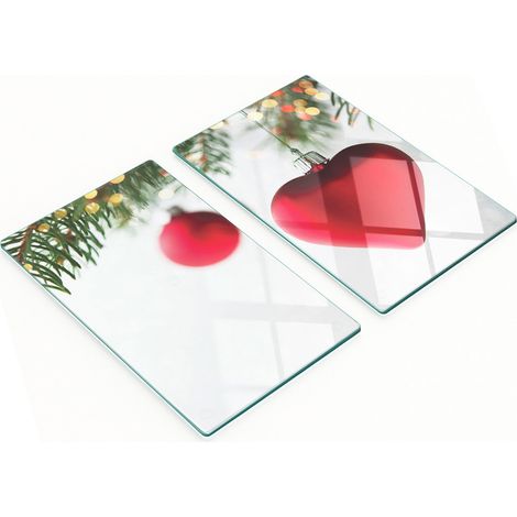 Stilvolle und robuste Glasplatten mit Weihnachtsmotiv, 2 x 30 x 52 cm (1/5)