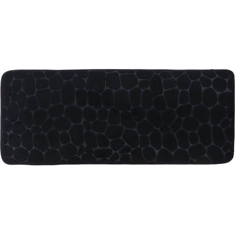 Tappeto da bagno 45x120 cm, colore nero, con pietre.