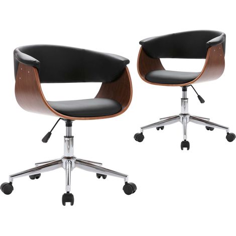 Maison Exclusive - Esszimmerstühle 2 Stk. Drehbar Schwarz Kunstle