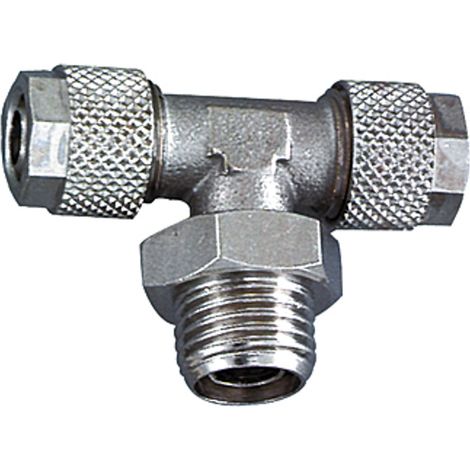 Riegler T-Einschraubverschraubung, drehbar, G 1/4 a., für Schlauch 8/6 (1/3)