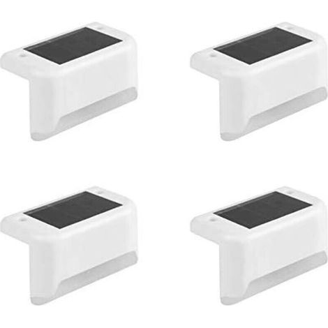 Lot de 4 lampes solaires à LED pour escalier - Pour jardin en plein air - Clôture murale - Pelouse - Paysage - Lampe d'escalier (1/5)