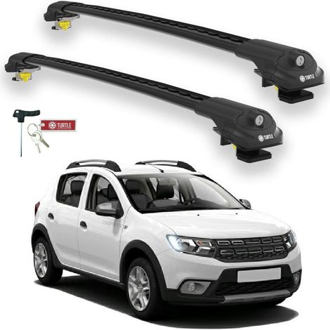 TURTLE kompatibel mit Dacia Sandero Stepway (B8) 2013-2020 Dachträger Air1 Schwarz (1/5)