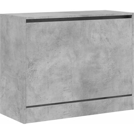 Armoire à chaussures range chaussures rangement meuble entrée couloir salon 80 x 34 x 63 cm bois d'ingénierie gris (1/5)