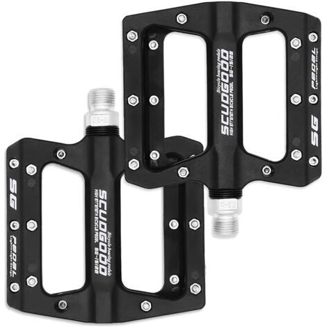 Jeu de 1 paire, accessoires vélo, pédales VTT, pédales hybrides BMX route ultra légères et durables 9/16 pouces (Noir) (1/5)