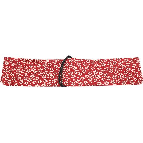 Ensemble de Couverts en Bois Réutilisables, Ensemble de Couteaux à Fourchette en Bois Naturel, Kit de Vaisselle de Style Japonais, Couverts de Camping, Sac de Rangement Bleu(2 Red Storage Bag).