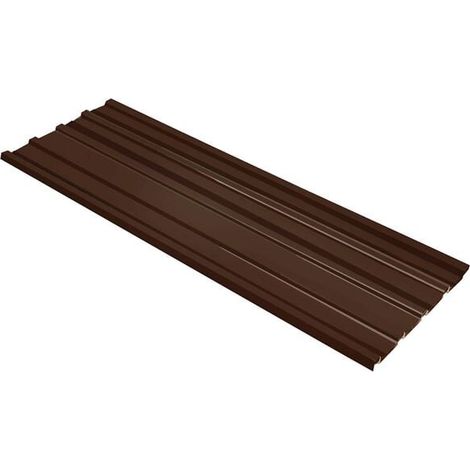 Tôle de toiture brune en 12 pièces, 129 x 45 cm, acier galvanisé (1/5)