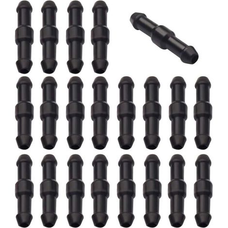 20 Pcs Connecteurs de Tuyaux, Raccord Droit de Tuyau Lave Glace Connecteur Raccord de Tube (1/4)