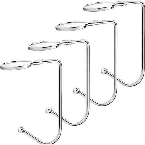 4 pièces porte-manteau de Noël porte-manteau cintre de sécurité de Noël accrocher les bas pince pour la décoration de fête de Noël,argent (1/5)