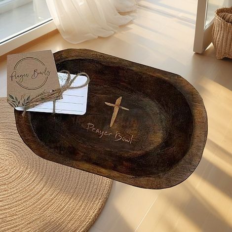 Bol à prières en bois à motif de croix, plateau de rangement décoratif blanc vieilli, porte-savon de salle de bain, objet de décoration intérieure (1/2)