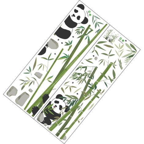Sticker mural BESPORTBLE Panda et Bambou adhésif (1/5)