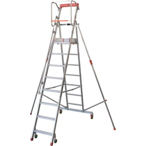 Escabeau roulant 8 marches - Hauteur de plateforme: 2.15m - Hauteur atteignable: 4.15m - CTA-8 (1/5)
