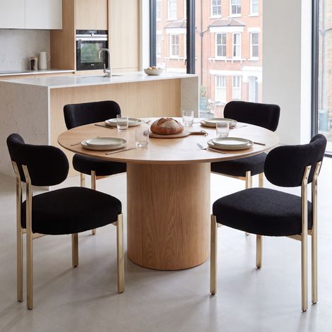 Wahson Esszimmerstühle 4er Set aus Teddy Stoff, Dining Chairs mit Metallbeinen Polsterstühle Wohnzimmerstuhl für Küche Wohnzimmer, Schwarz