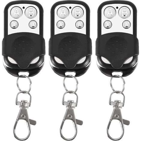-Set mit 3 Universalfernbedienungen für automatische Tore, 433,92 MHz Frequenz, Festcode, 4 Tasten zur Steuerung von bis zu 4 Toren (1/4)