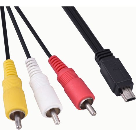 Câble audio/vidéo AV Mini USB vers 3 RCA pour appareils photo Canon IXUS 990 IS, 980 IS, 970 IS, 870 IS et 200 (1/5)