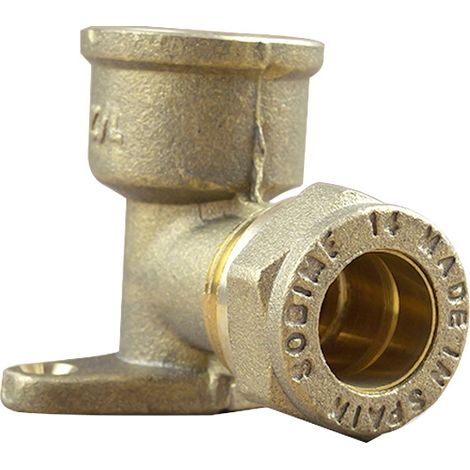 Coude bicone avec base de fixation 1/2" (15/21) Femelle - Cuivre Ø14 - Arcanaute (1/3)