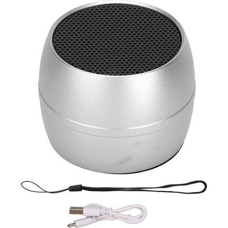 Haut-parleur Bluetooth Mini IP67 Étanche avec Micro Intégré, Charge USB, Portable pour Voiture et Salle de Bain, Argenté (1/5)