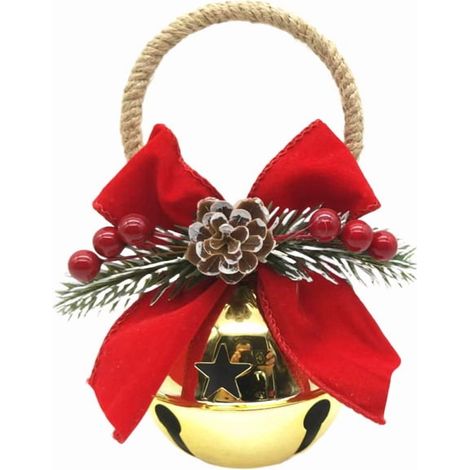 Clochette De Noël En Métal - Découpe Étoile - Finition Peinture Cuite - Pour Arbre De Noël Porte Guirlande - Lot De 12 (1/5)