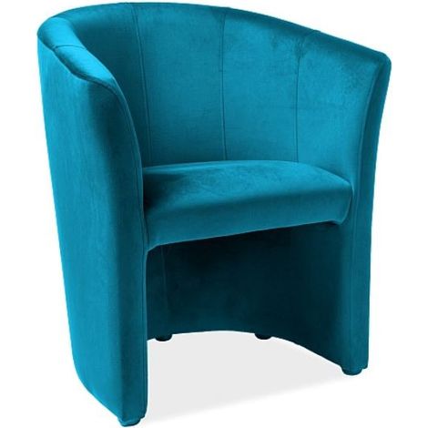 Fauteuil cabriolet confort velours turquoise Tisso (1/3)
