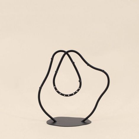 Porte bijoux design en métal noir 20cm (1/5)