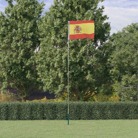 Drapeau espagnol avec mât télescopique en aluminium 5,5 m, 90 x 150 cm - PANGIVO (1/5)