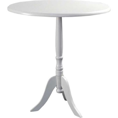 Set 2 tavolini tondi San Diego Ø40x63 cm bianco (1/2)