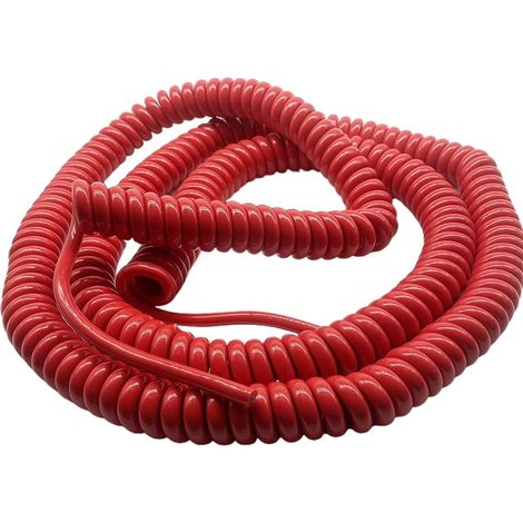 Cordon d'alimentation spiralé carré à 2 conducteurs de 1,5 mm², câble rouge ressort en cuivre(Stretch 4 Meters) (1/5)