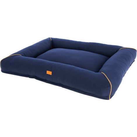 Almohadilla para cesta de animales KERBL Jérôme 90 x 70 x 10 cm azul oscuro / coñac (1/5)