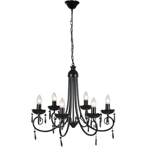 Lampada a sospensione classica design elegante 55,5 x 46 cm atmosfera lussuosa acrilico nero 020046225