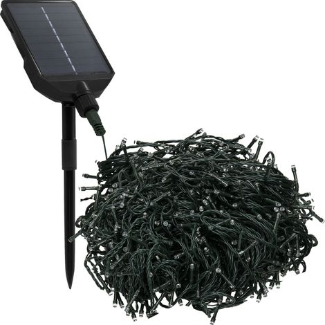 ECD Germany Solar Lichterkette Aussen 16m 800 LED Warmweiß, Weihnachtsbeleuchtung Outdoor, IP44 Wetterfest, 13 Modi & Timer Solarlichterkette mit Fernbedienung, Außenlichterkette Deko für Weihnachten (1/5)