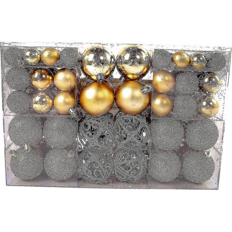 Boules de Noël dorées violettes (1/4)
