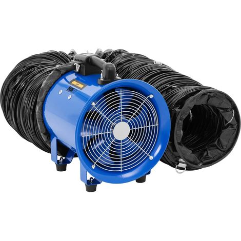 Ventilatore industriale professionale 2700 m³/h diametro 280 mm tubo 10 m blu 140010202