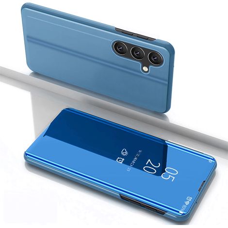 Transparente Schutzhülle für Samsung Galaxy S25+ mit Klappe – blau (1/5)