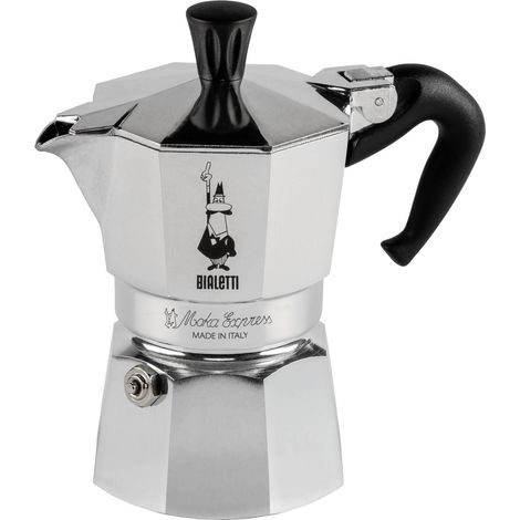 Bialetti Moka Express Cafetera Italiana Aluminio Negra 2 Tazas