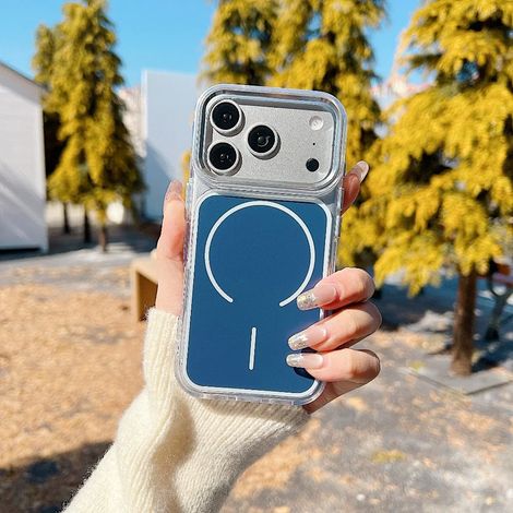 Coque transparente MagSafe à chargement sans fil pour iPhone (iPhone 14 Pro Max, bleue)