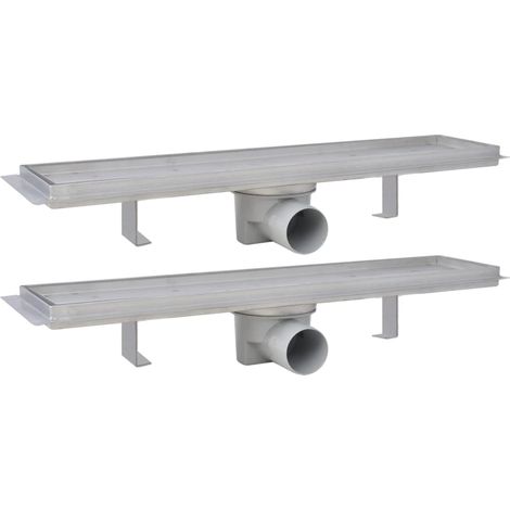 Maison Exclusive - Scarico Doccia Lineare 2 pz 530x140 mm in Acciaio Inossidabile