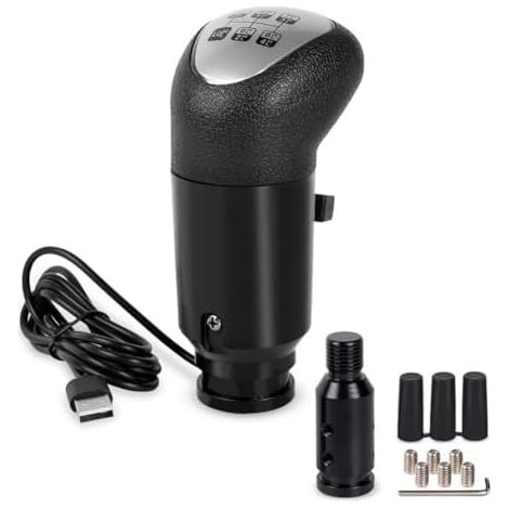 PC Racing Schaltknauf mit 18 Gangoptionen über zwei Schalter, kompatibel mit Logitech G25, G27, G29, G920 und TH8A SQ (1/4)